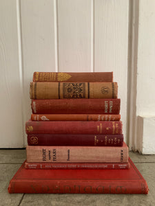 Set of 9 vintage books with red covers