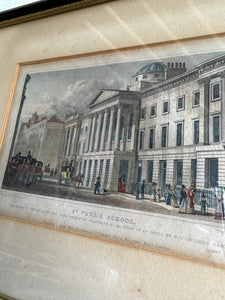 19th Century Framed Architectural Print of St Paul’s School