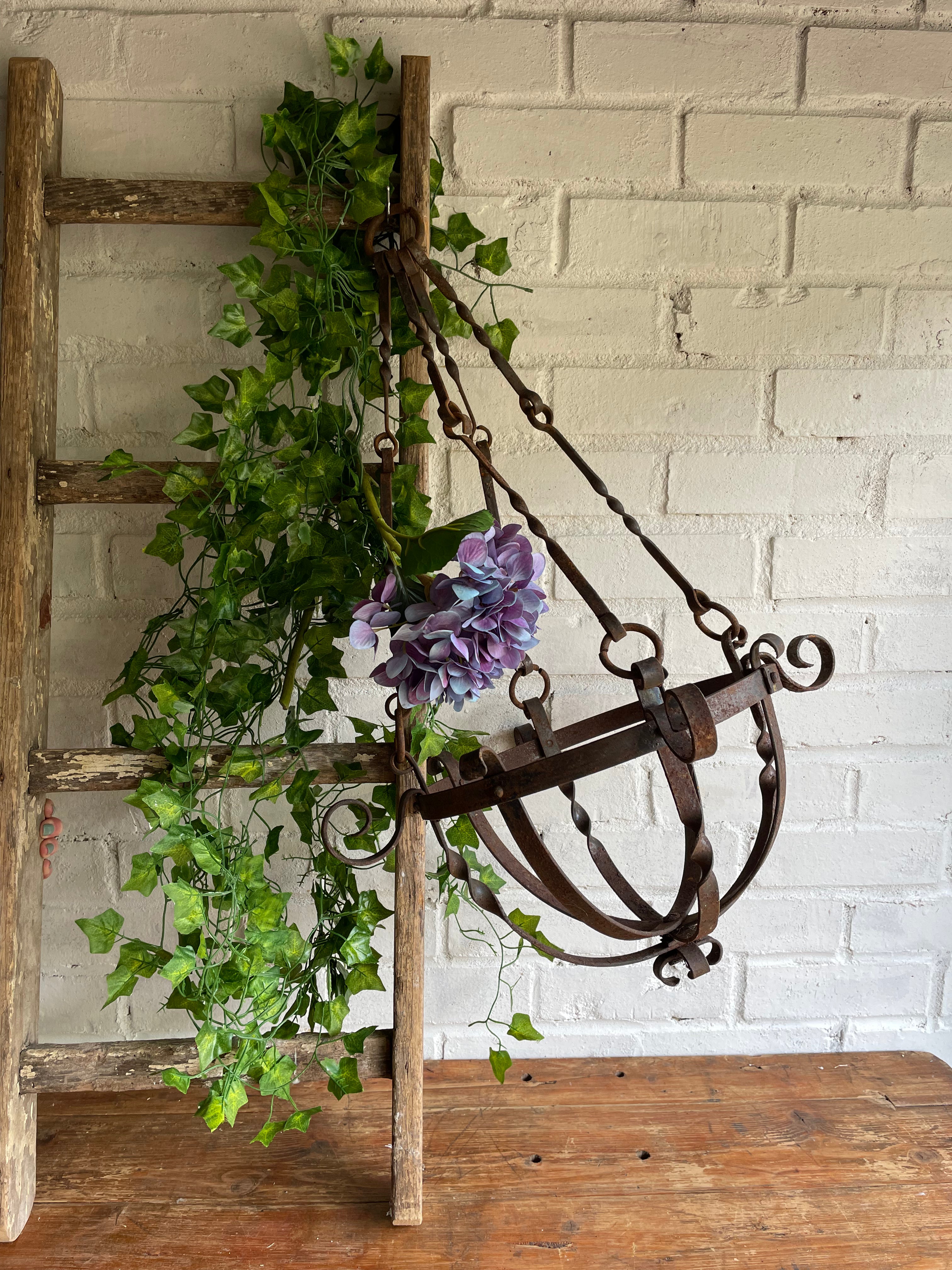 Victorian Iron Work Hanging Basket