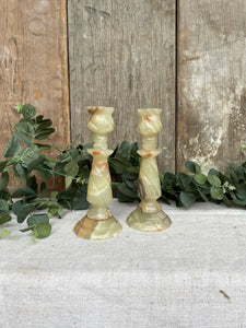 Pair of Alabaster Candlesticks