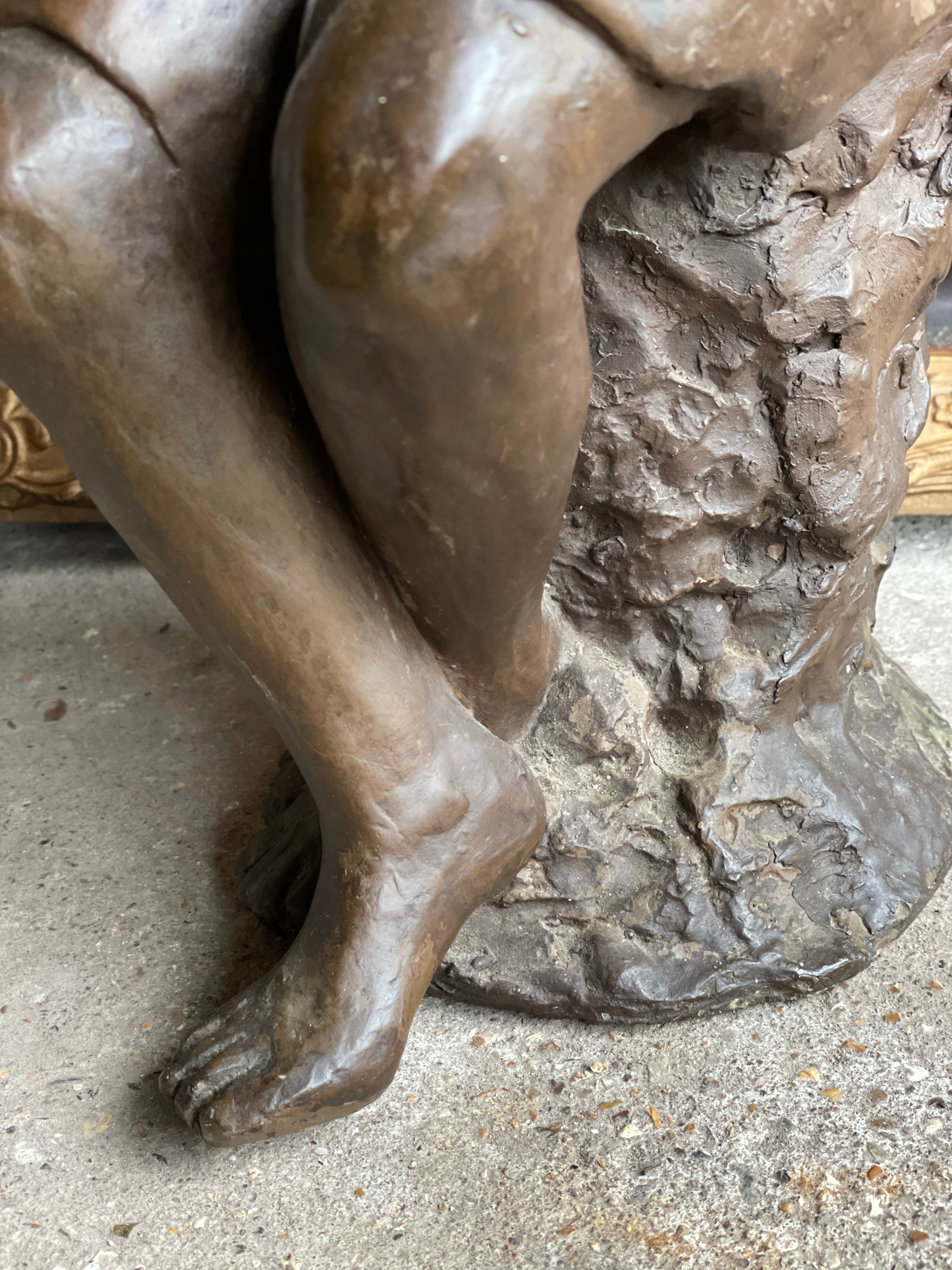 Large Resin Sculpture of a Woman in Contemplation
