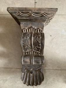 Decorative Carved  Wood Wall Shelf