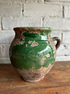 Small 19th Century French Green Confit Pot