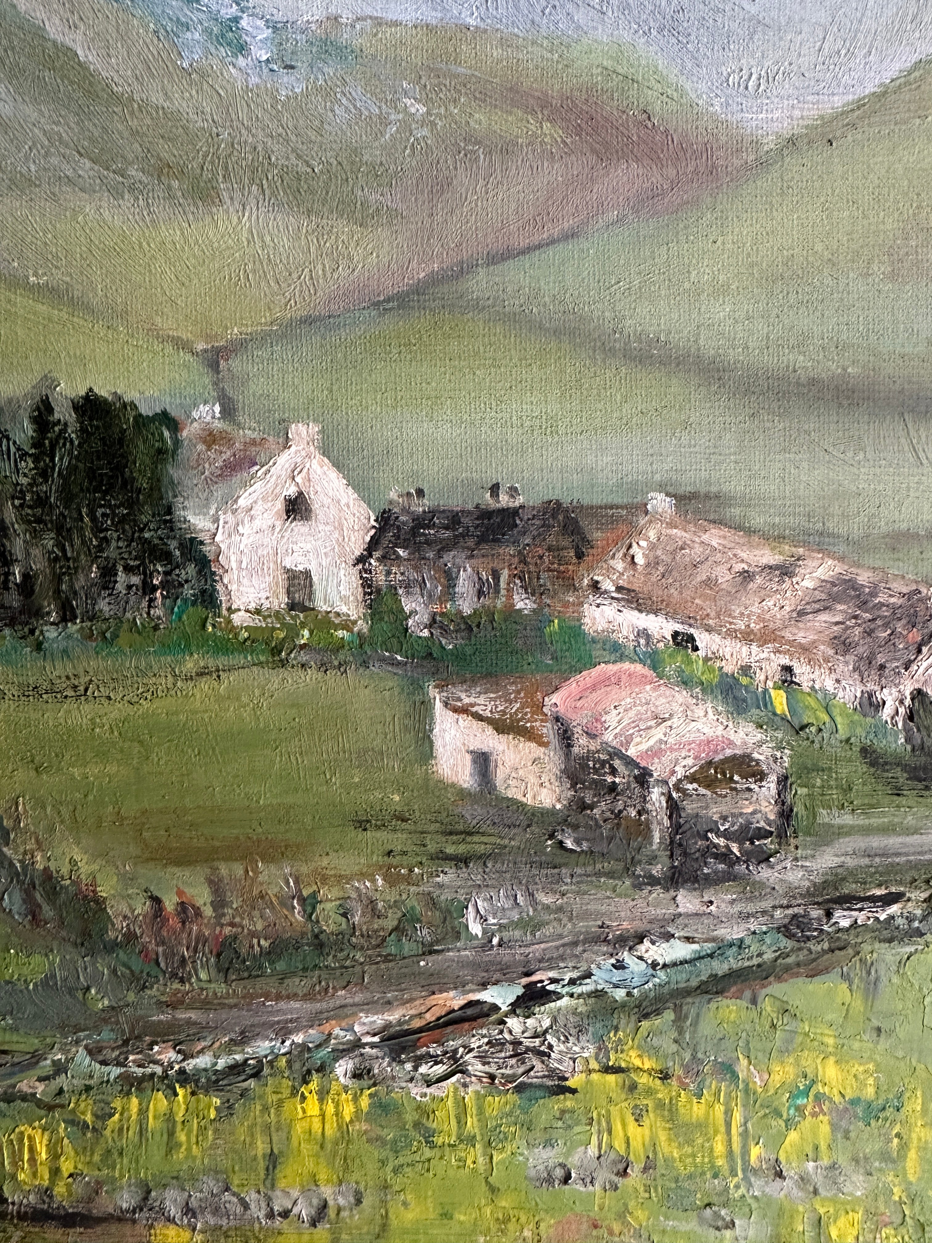 Landscape and Farm: Framed Vintage Oil on Board