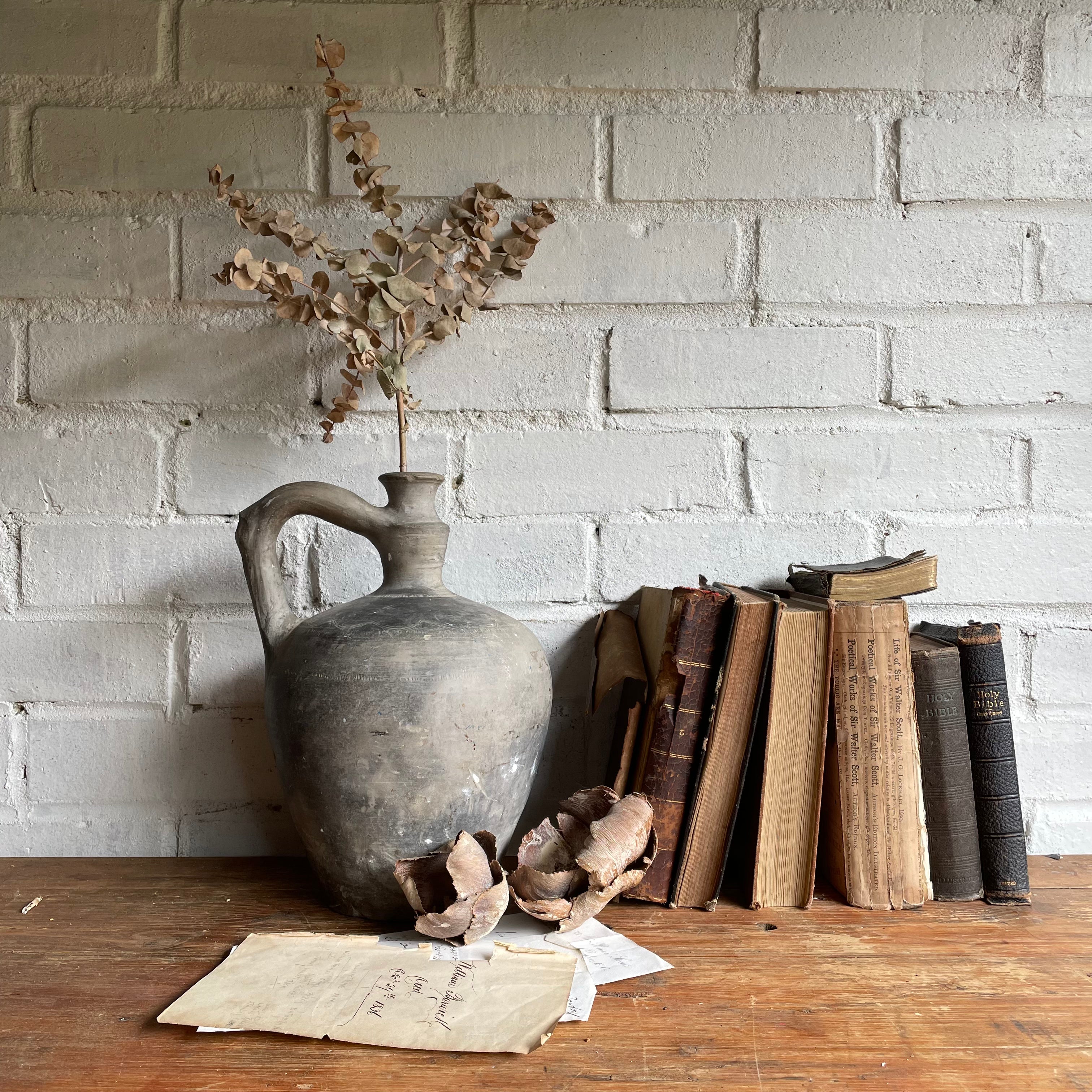 Matte Black Earthenware Vase