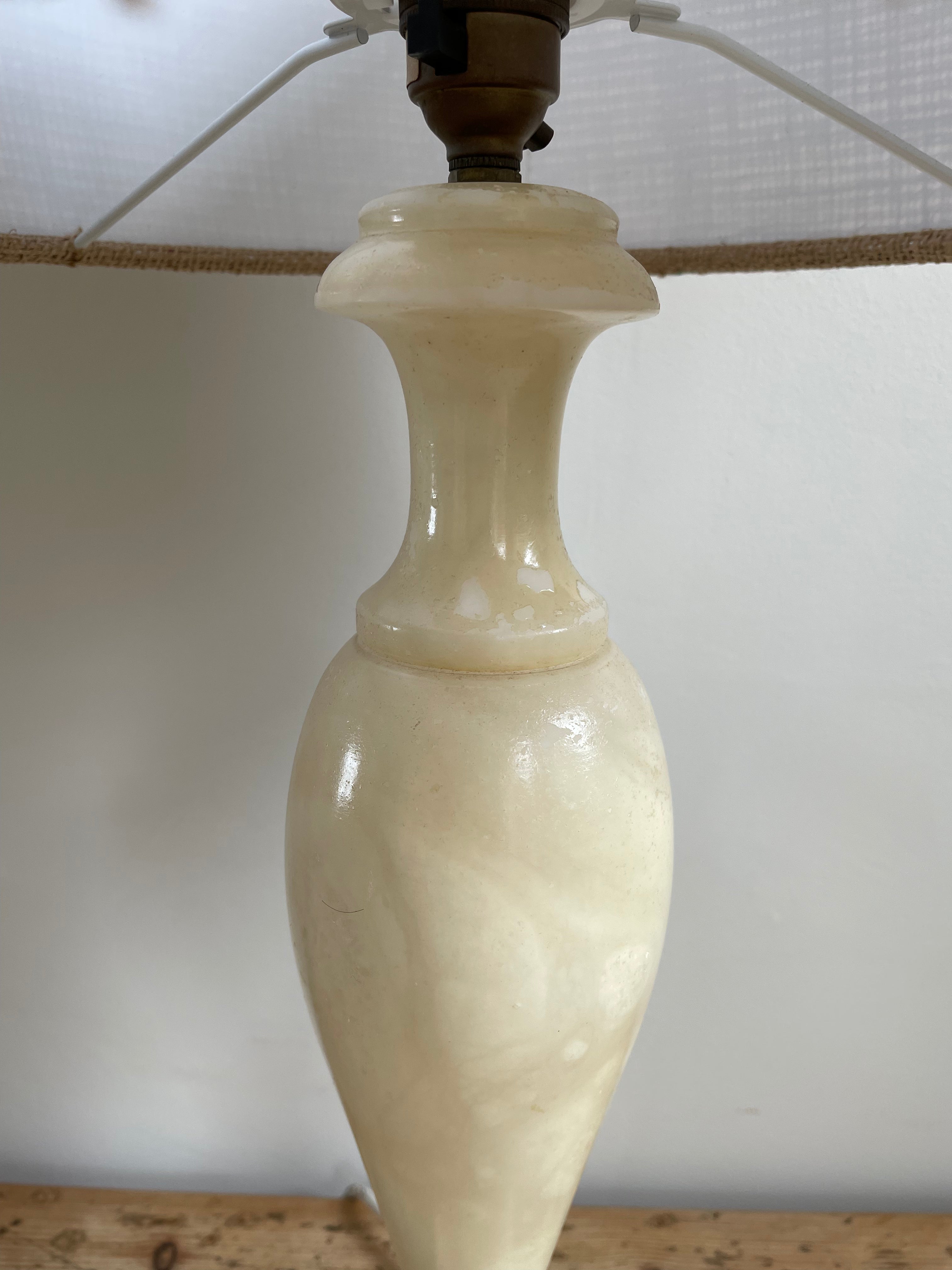Vintage alabaster lamp base deals