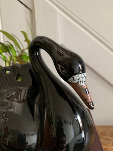 Black Ceramic Swan