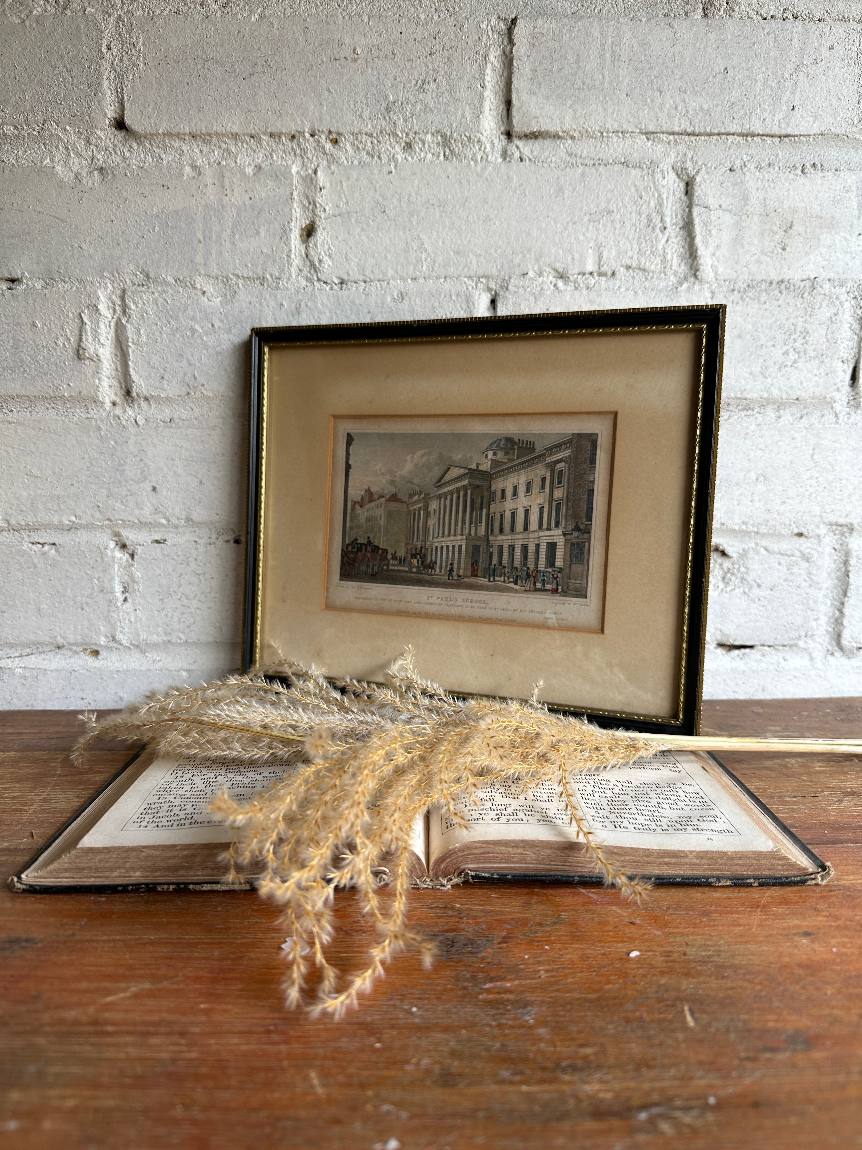 19th Century Framed Architectural Print of St Paul’s School