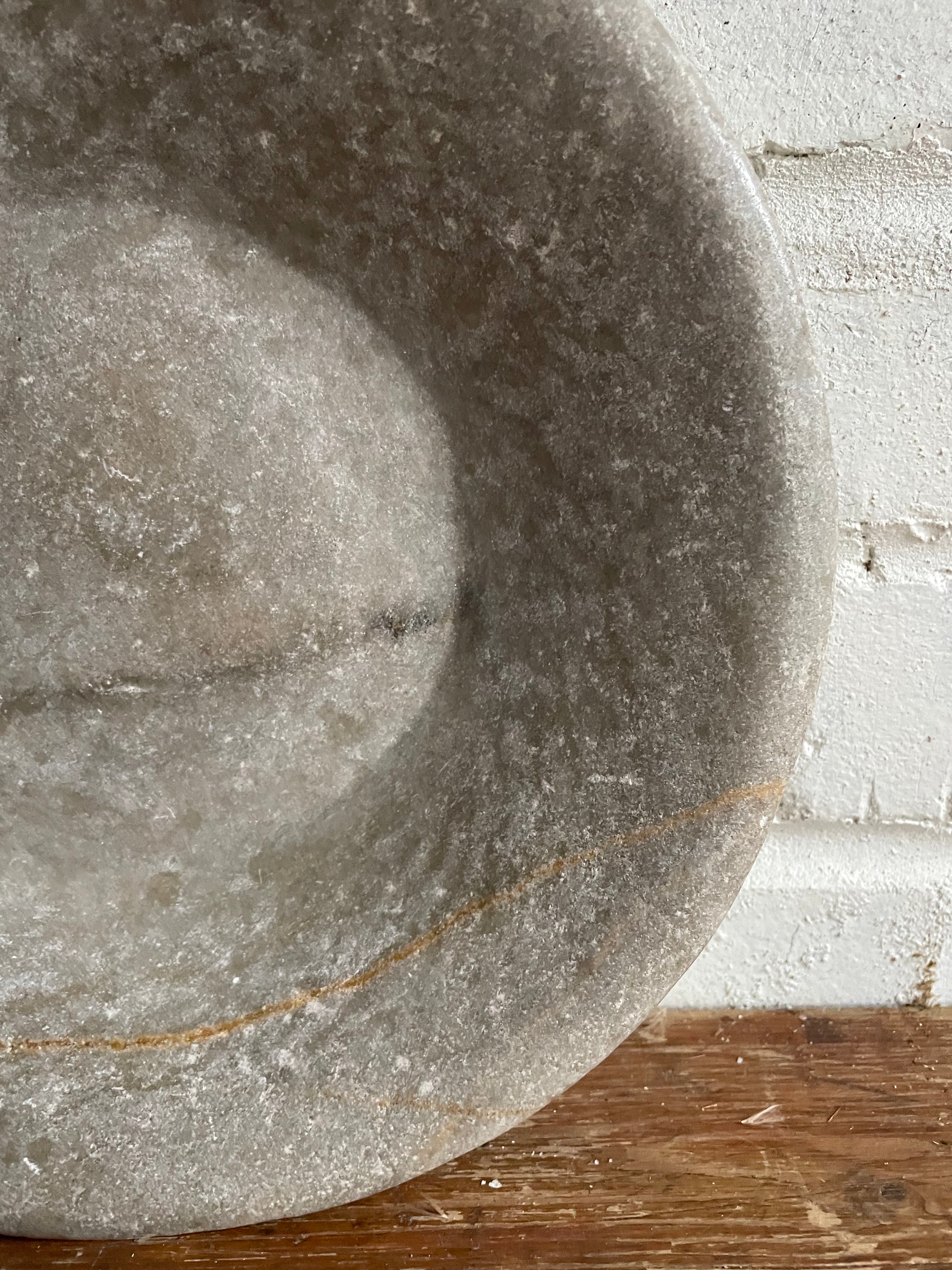 Large Antique Marble Bowl 5