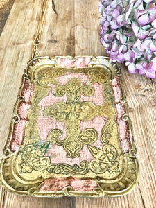 Pink Florentine Gilt Tray