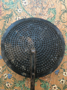 Small Antique Iron Pan/Chestnut Burner with wooden handle