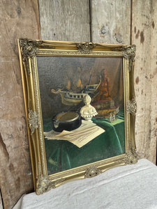 Beautiful Still-Life Oil Painting with Gilt Frame