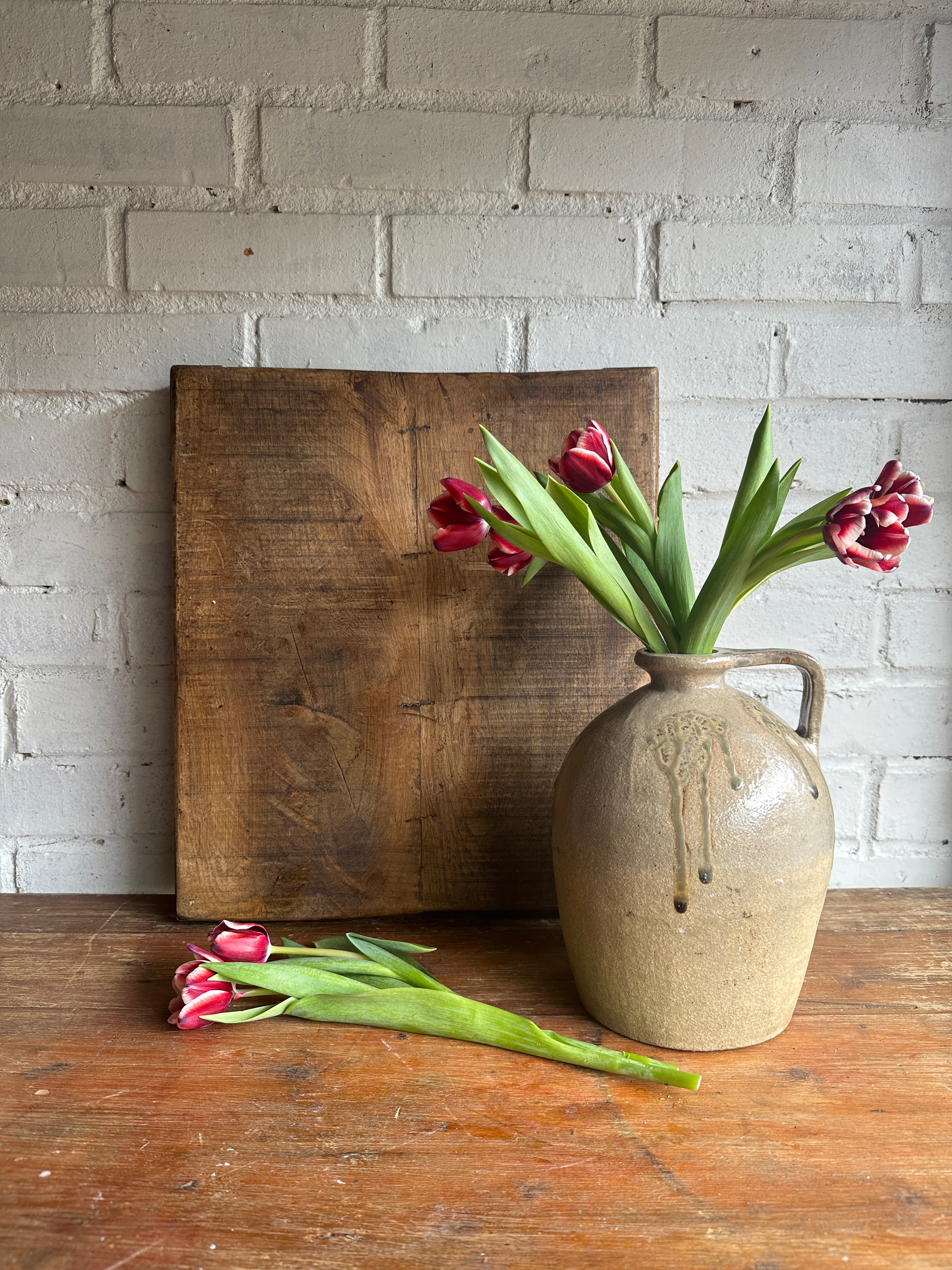 Reclaimed Oak Chopping Board/Butchers Block with Metal Corners