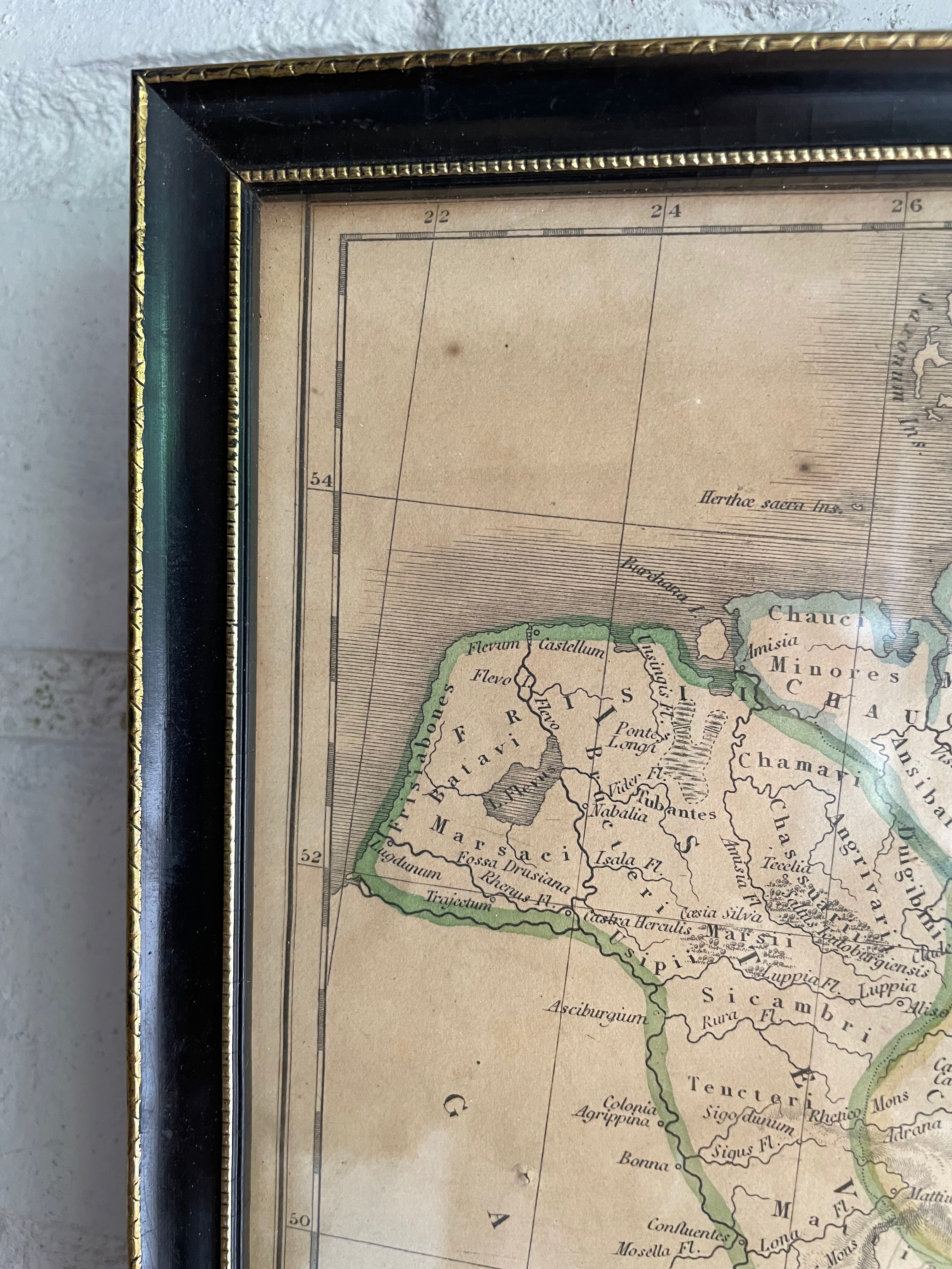 Small 19th Century Framed Map: Germania