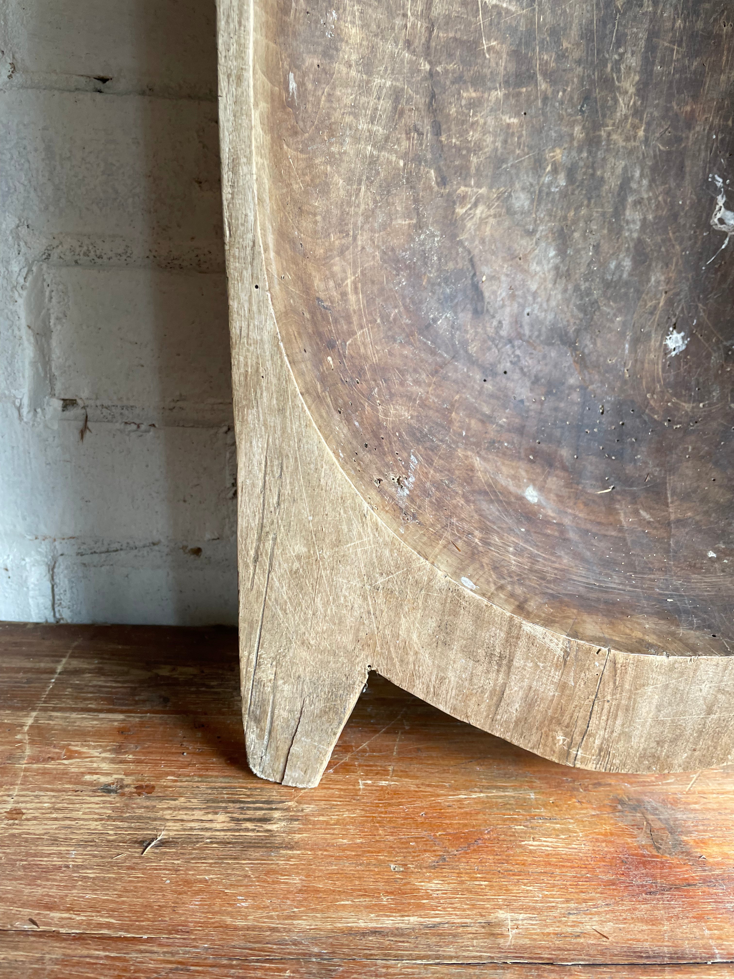 Large Wooden Dough Bowl 2