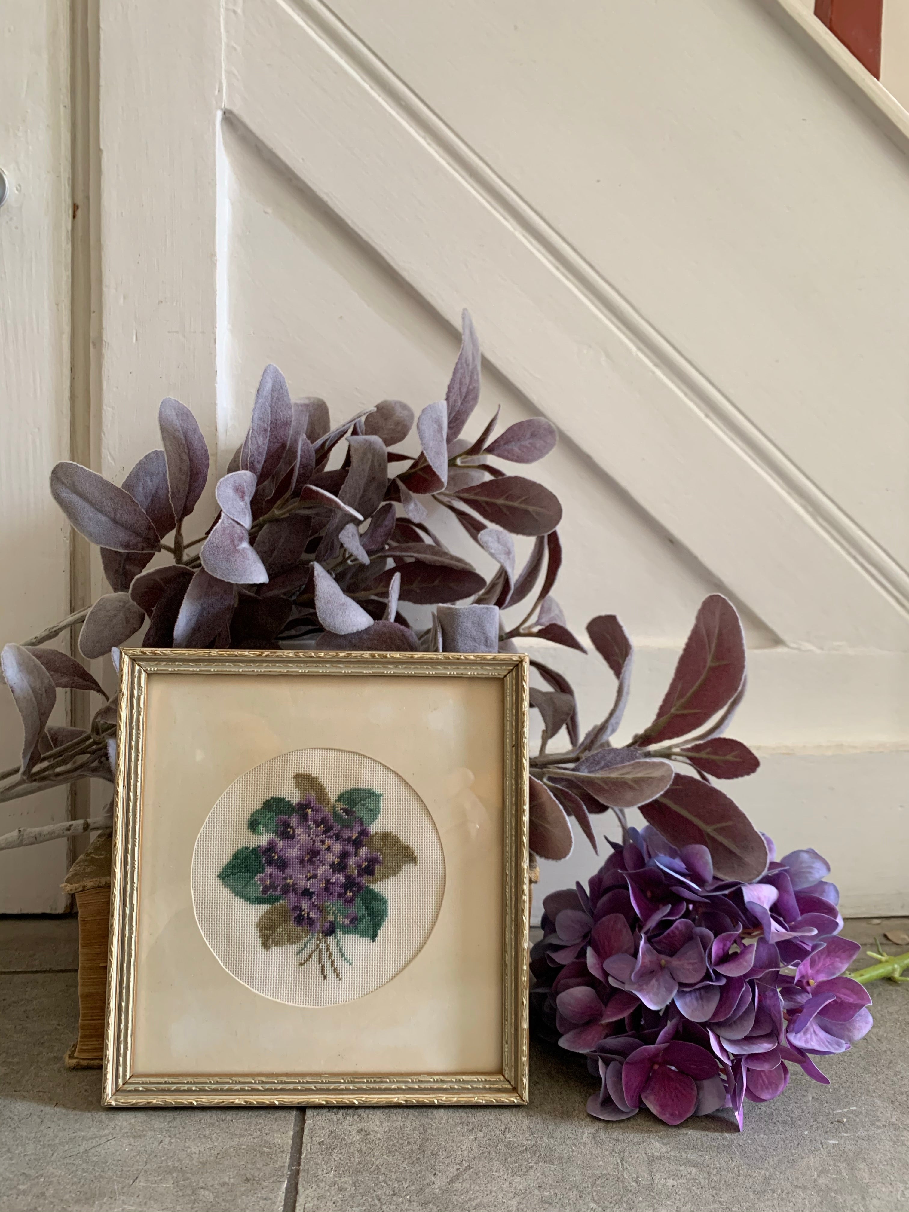 Small Gilt Framed Embroidered Floral