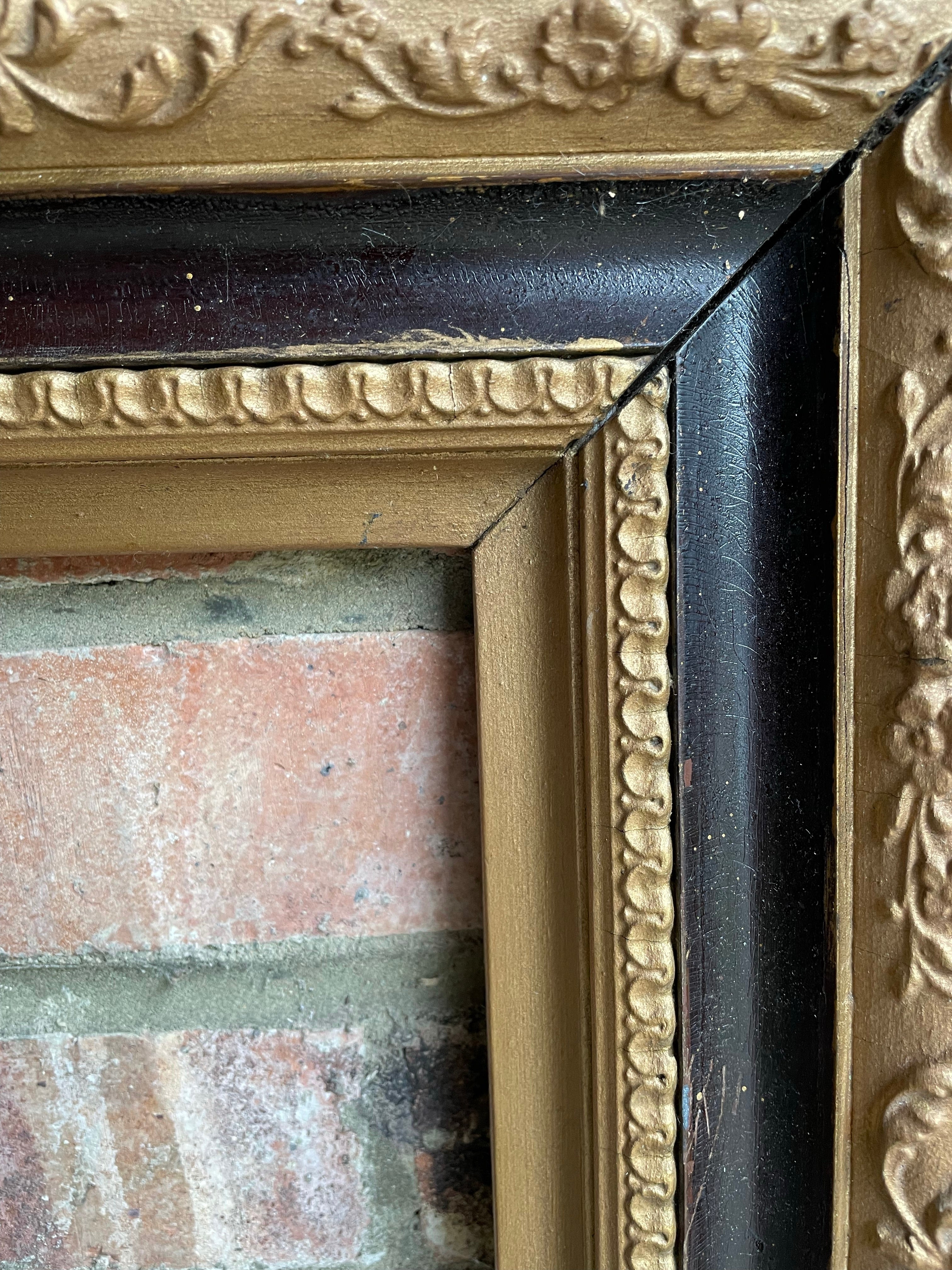 Large Decorative Wood & Gilt Frame