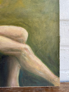 Reclining Nude: Oil on Paper and Board