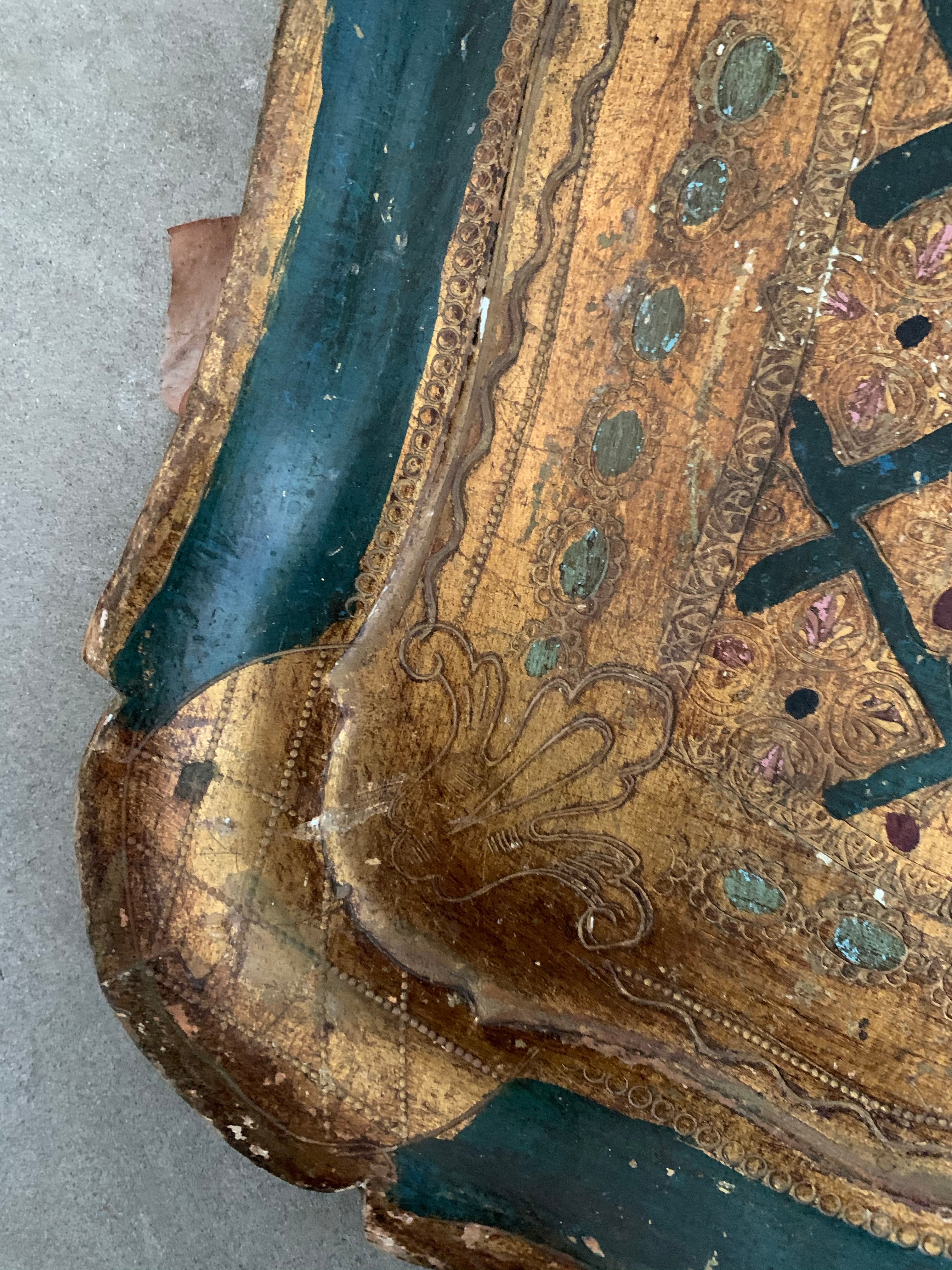 Florentine Wood Gilt Tray - Green & Gold
