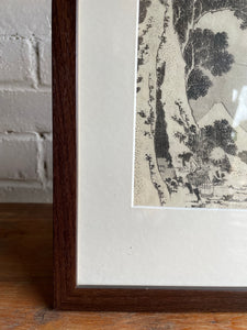 19th Century Japanese Etching On Rice Paper