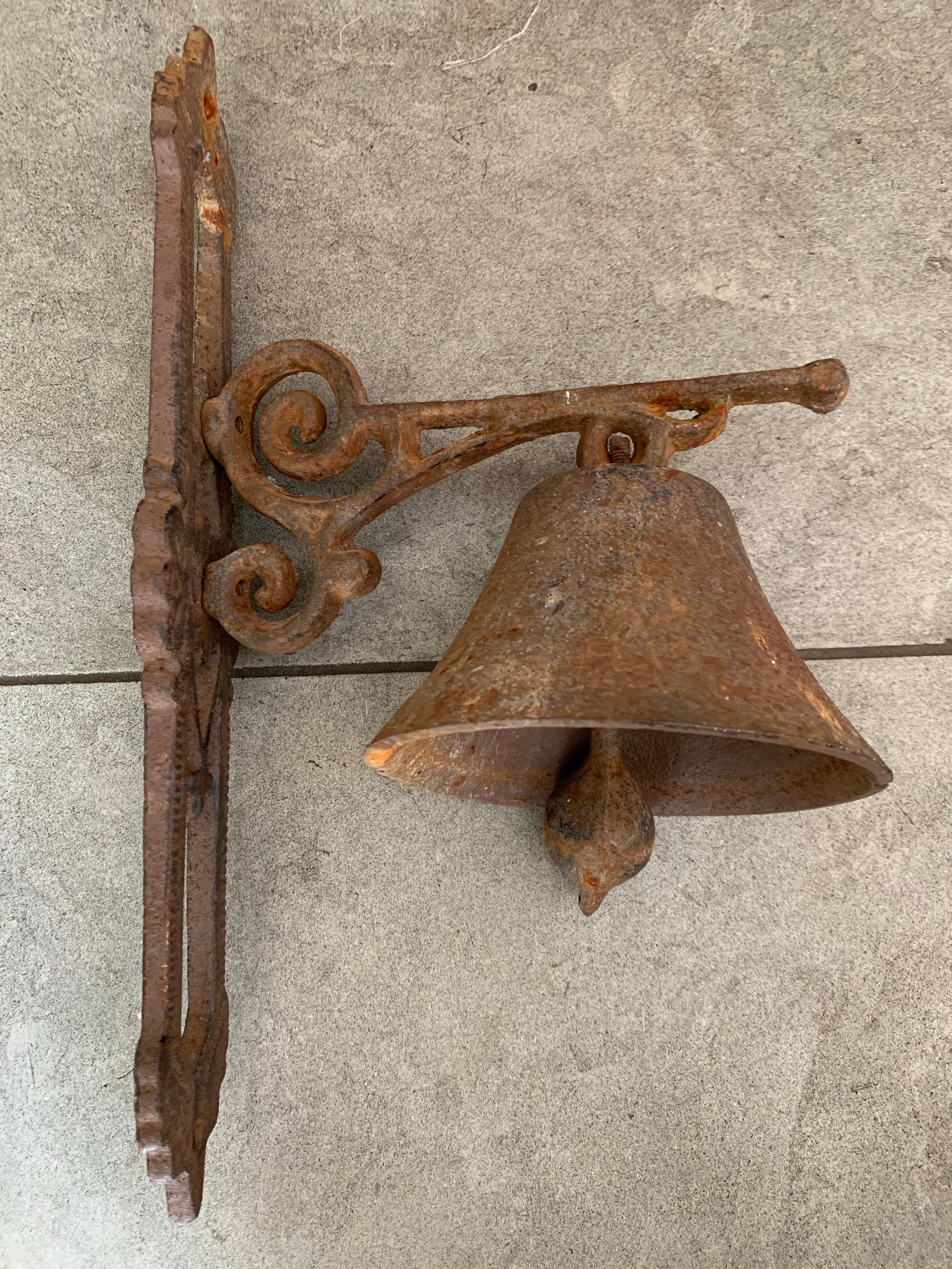 Rustic Antique Cast Iron Wall hanging Bell