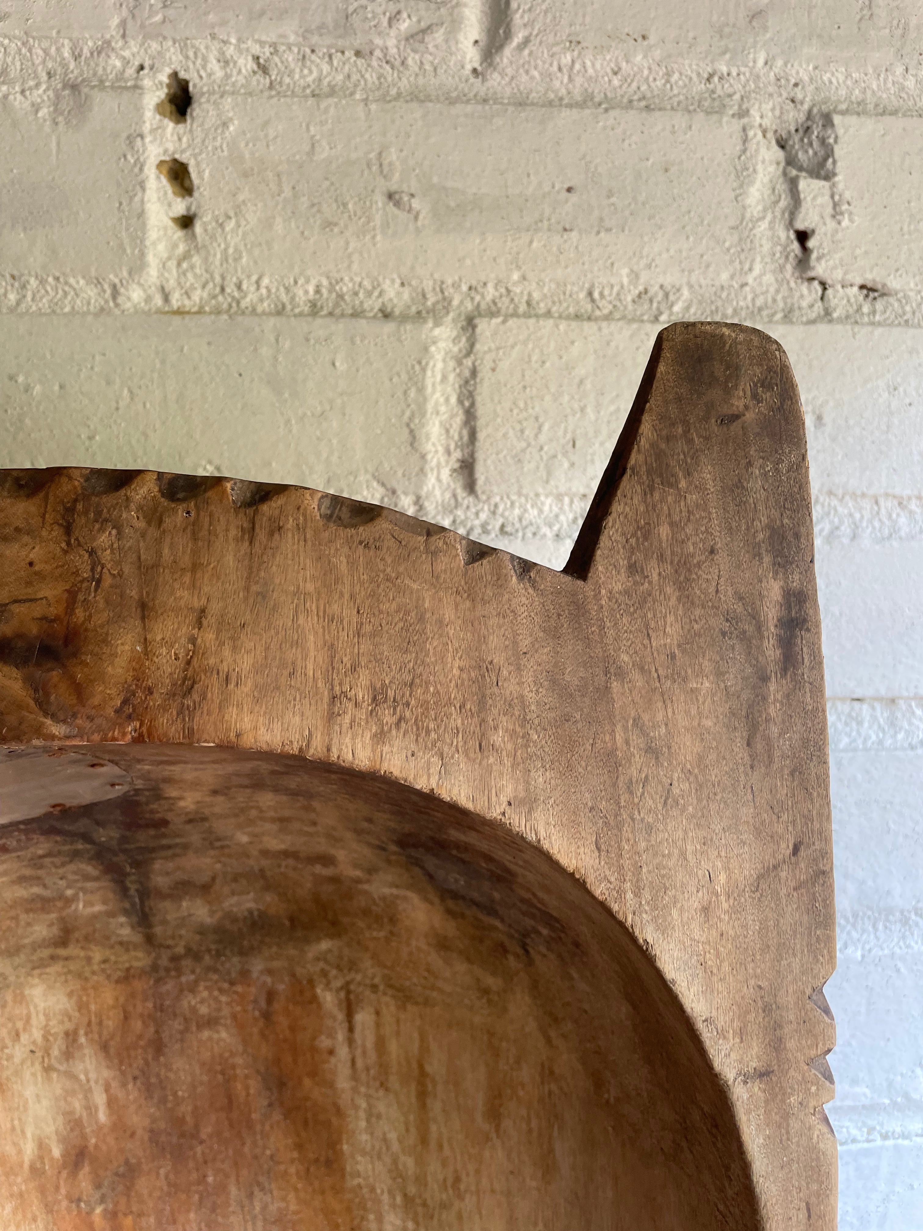 Large Wooden Dough Bowl 1