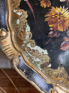 Floral Florentine Tray in Black & Gold