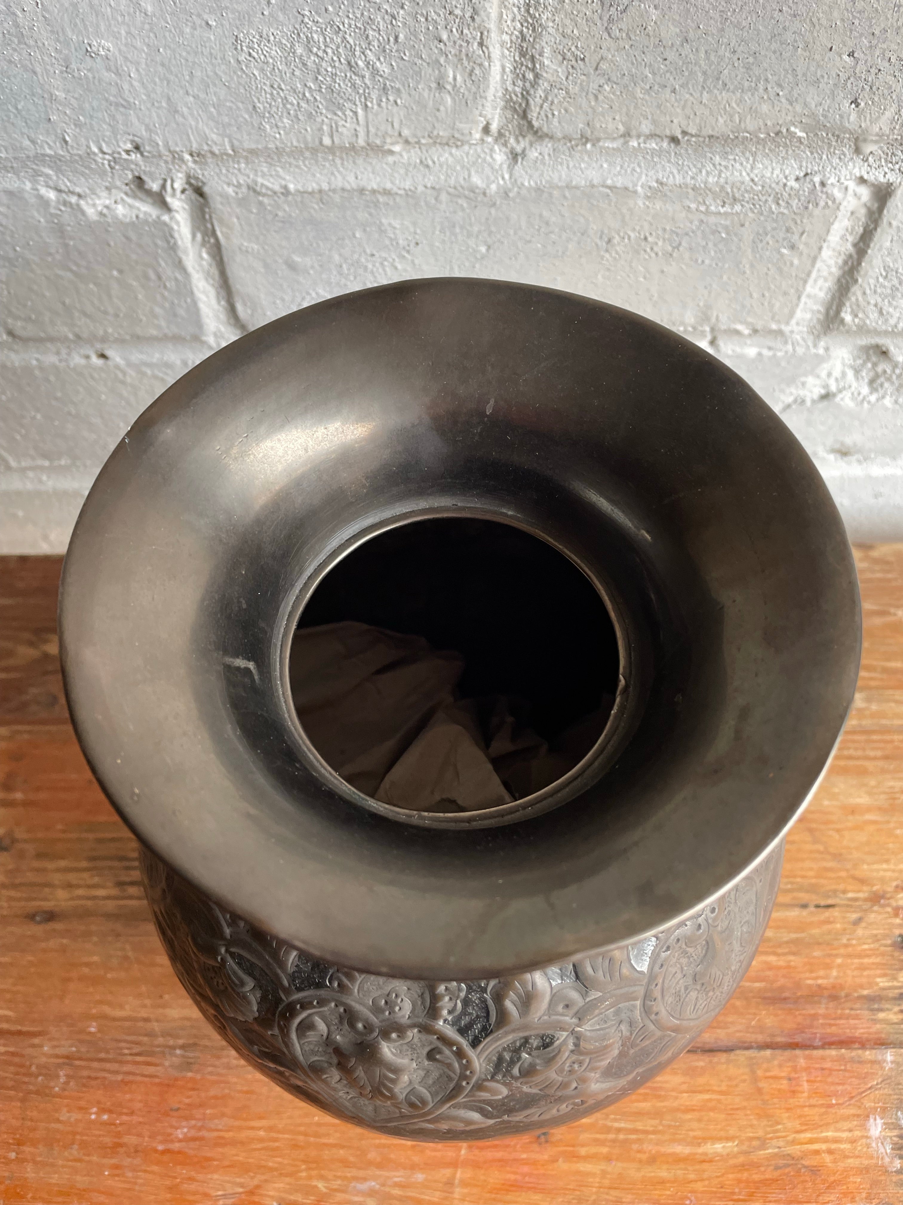 Victorian Hammered Metal Vase