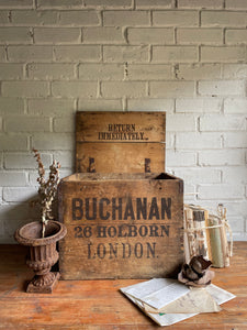 19th Century “Buchanan” Whisky Crate with Lid