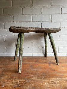 Rustic Green Stool