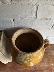 Small 19th Century French Yellow Confit Pot