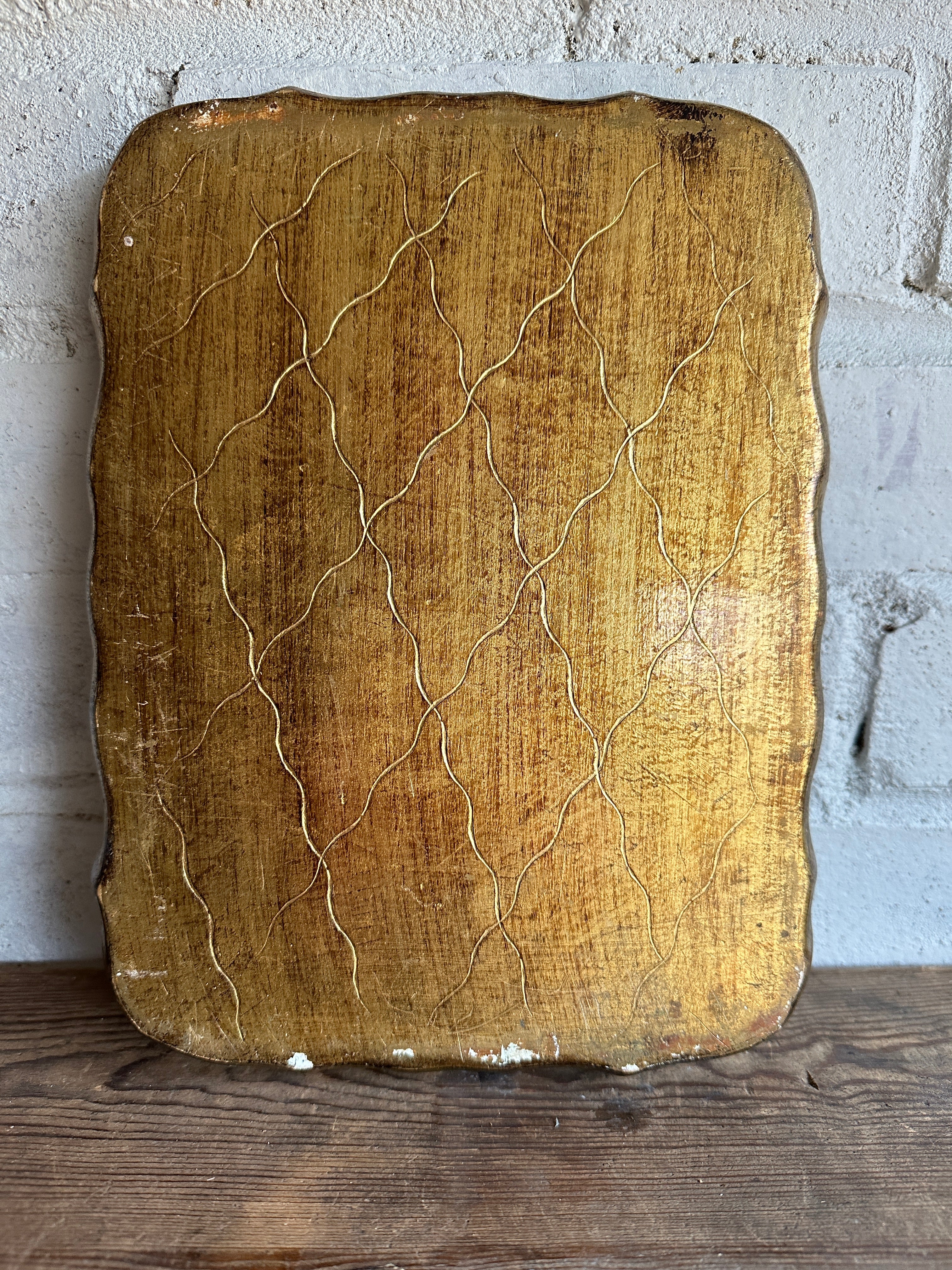 Small Green and Gold Florentine Tray
