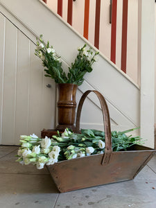 Large Rustic Metal Trug with Adjustable Handle
