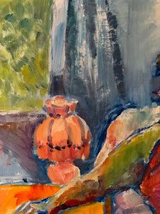 Portrait of a Lady On a Bed- Small Oil Painting on Board