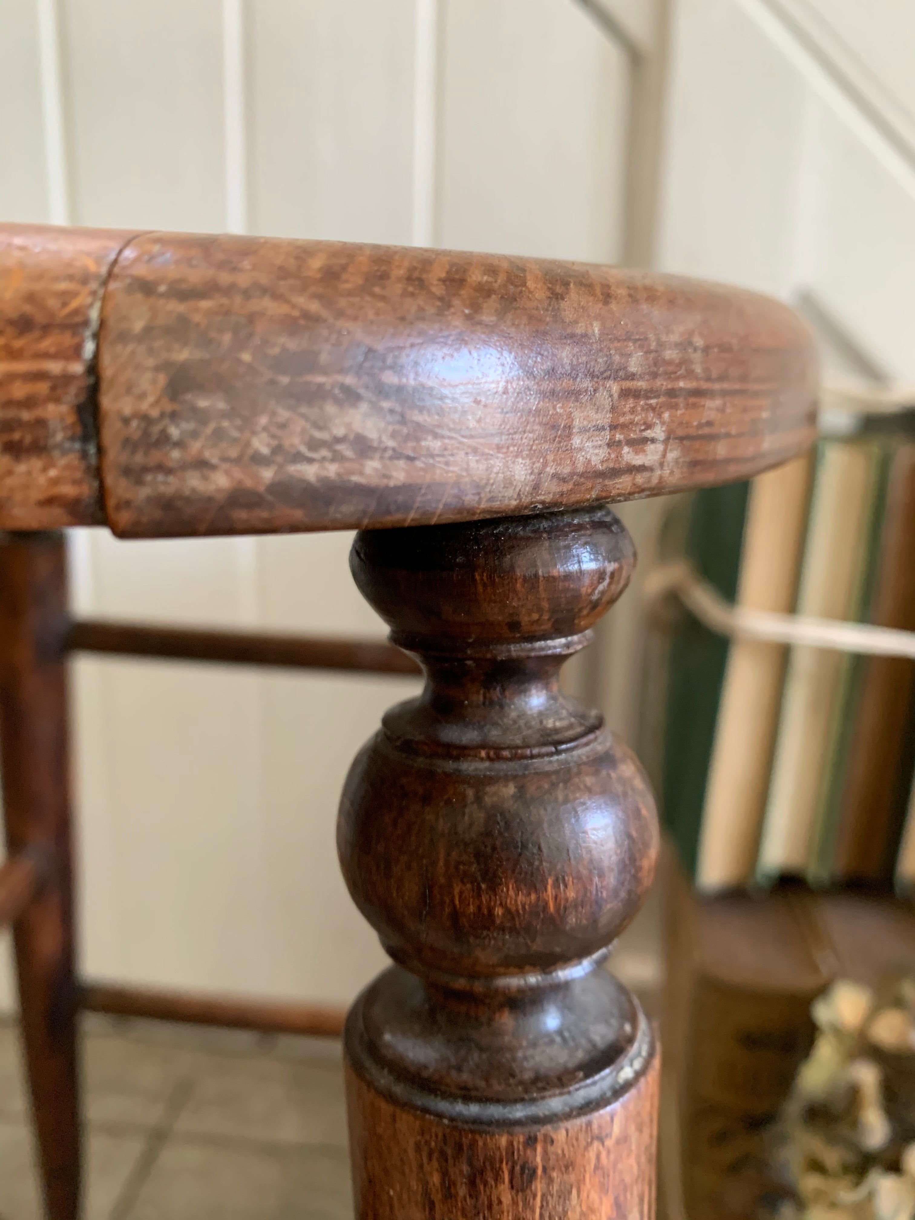 Vintage Stool with Cane Seat