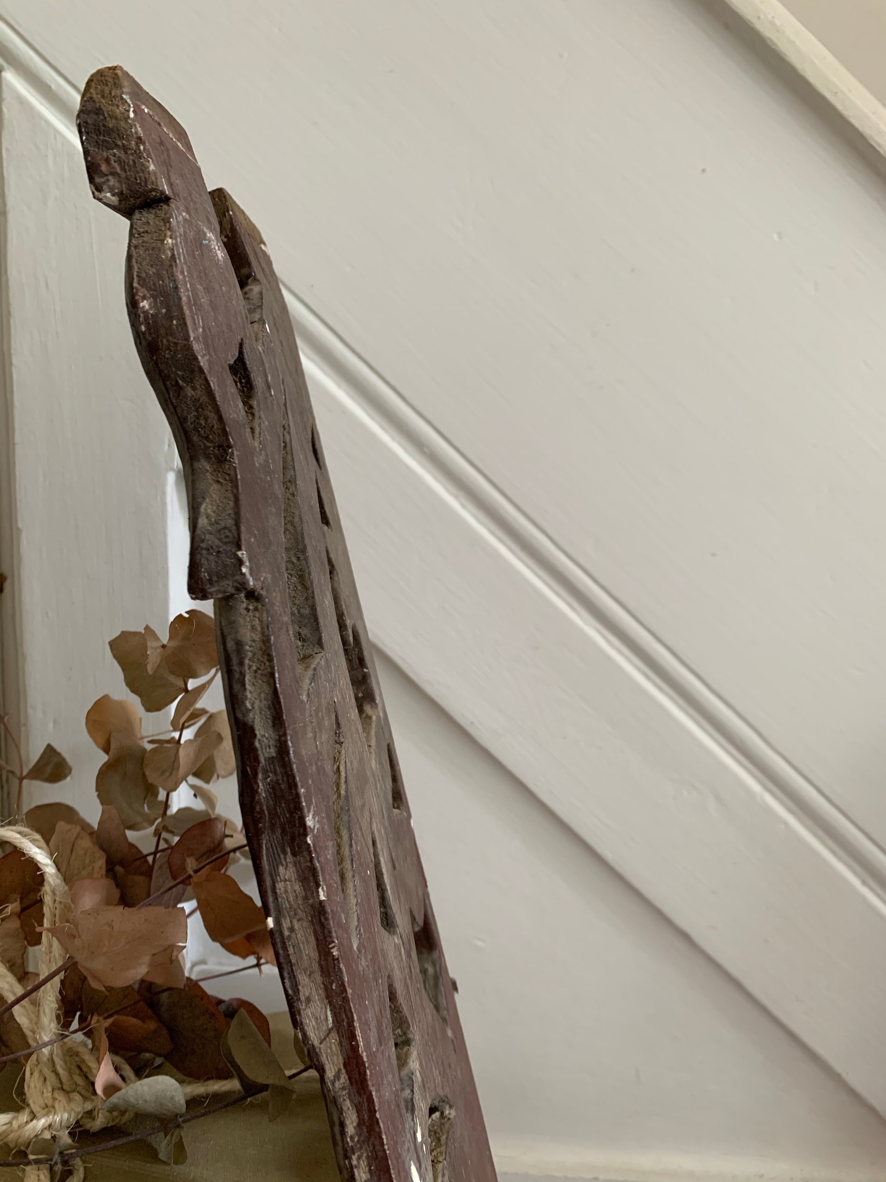Hand-Carved Decorative Wood Panel