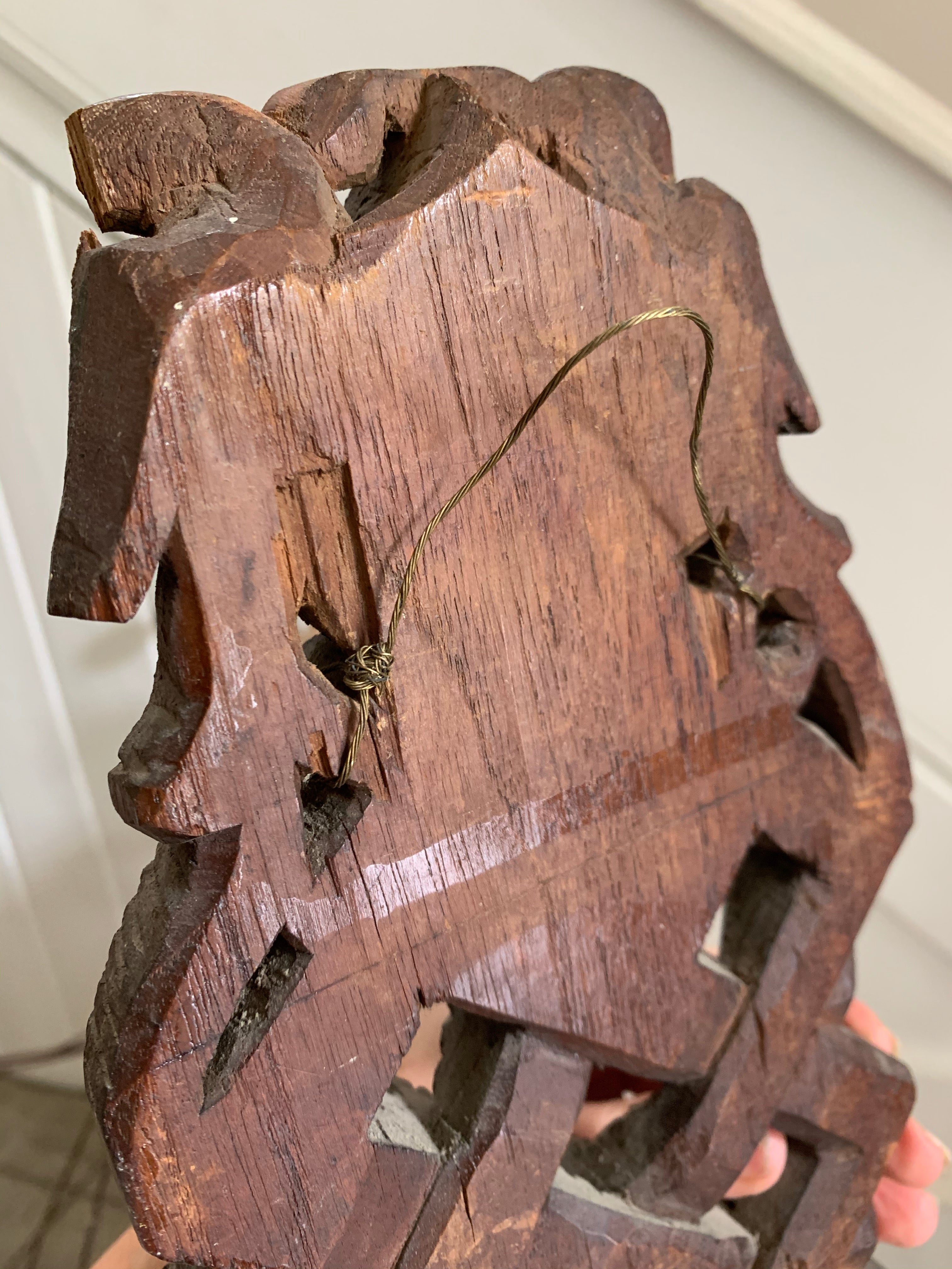 Hand-Carved Decorative Wood Panel