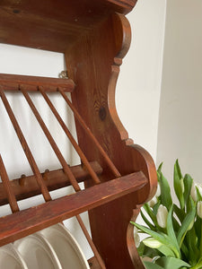 Vintage penny pine plate rack