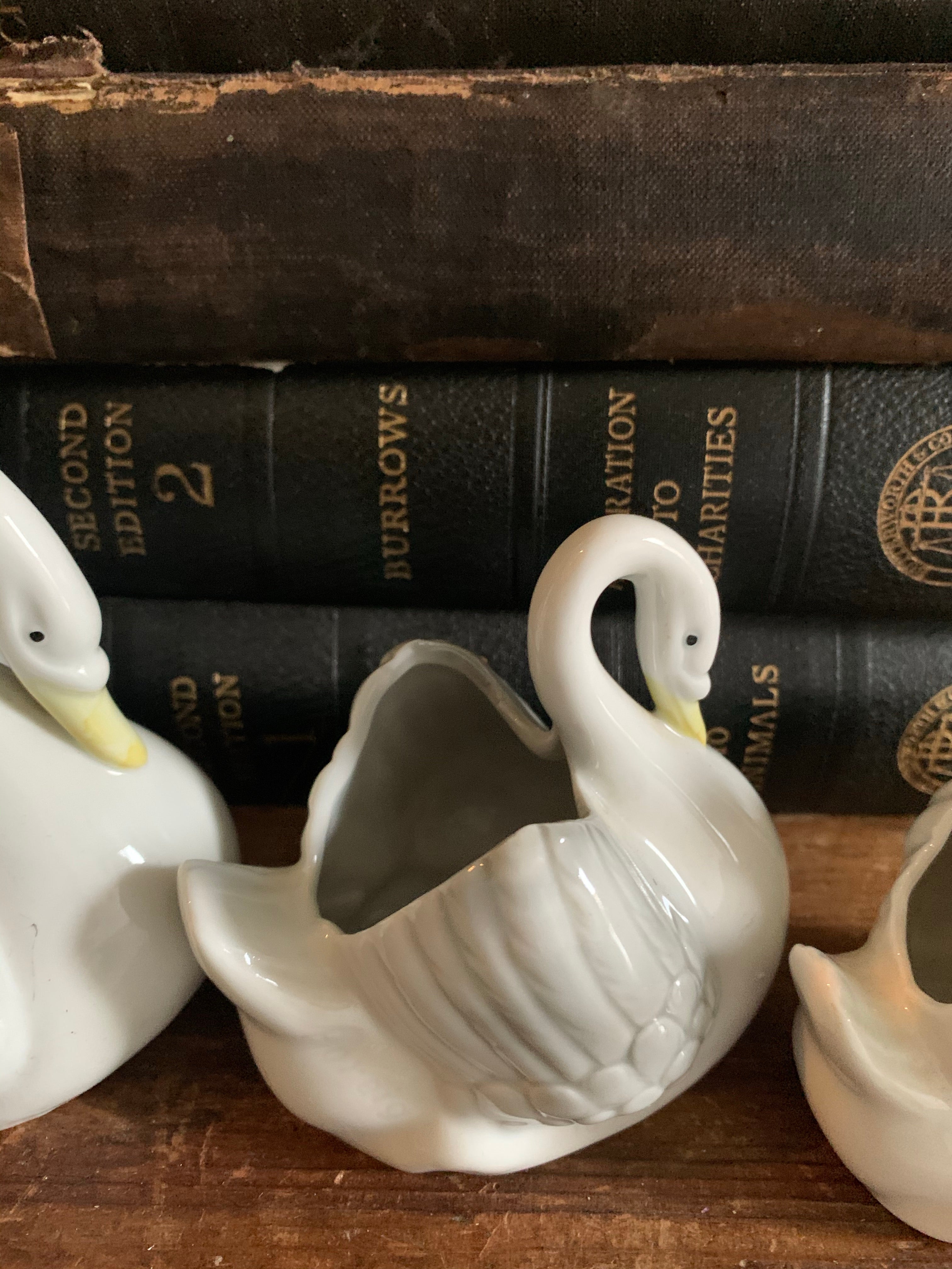 Trio of Porcelain Swans