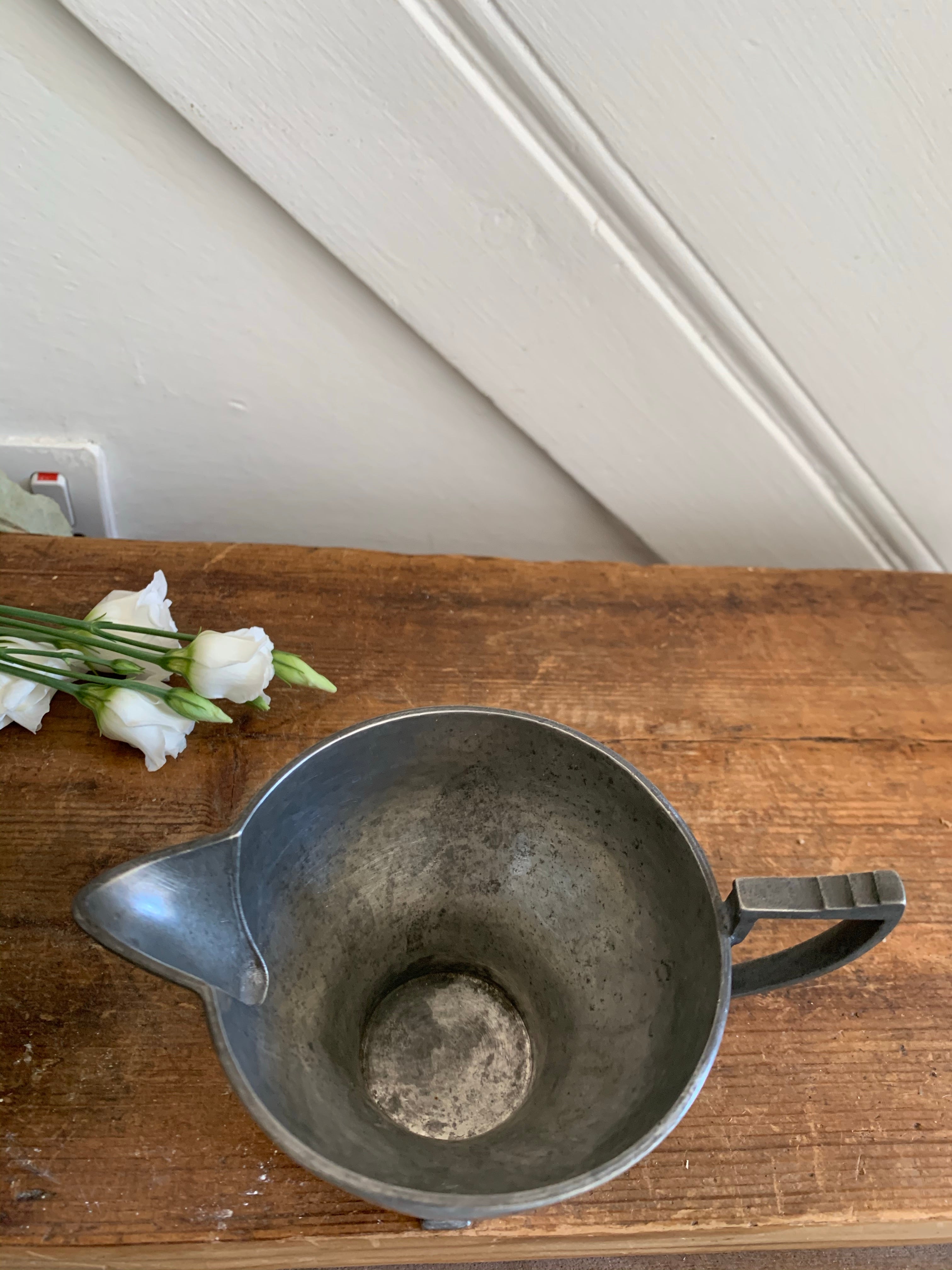 James Dixon & Sons Antique Pewter Milk Jug and Sugar Bowl