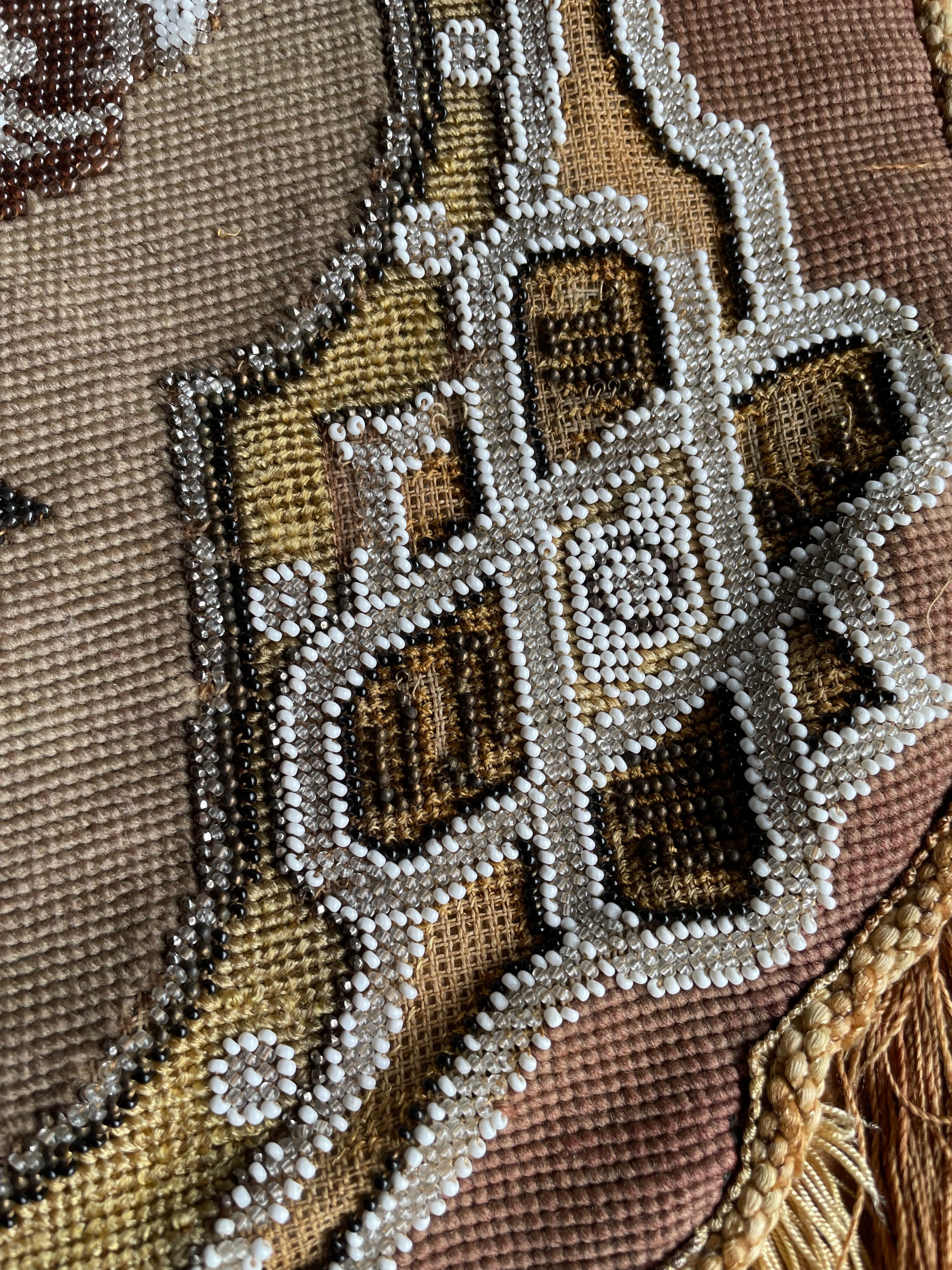 Victorian Beadwork Textile Shield