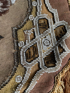 Victorian Beadwork Textile Shield