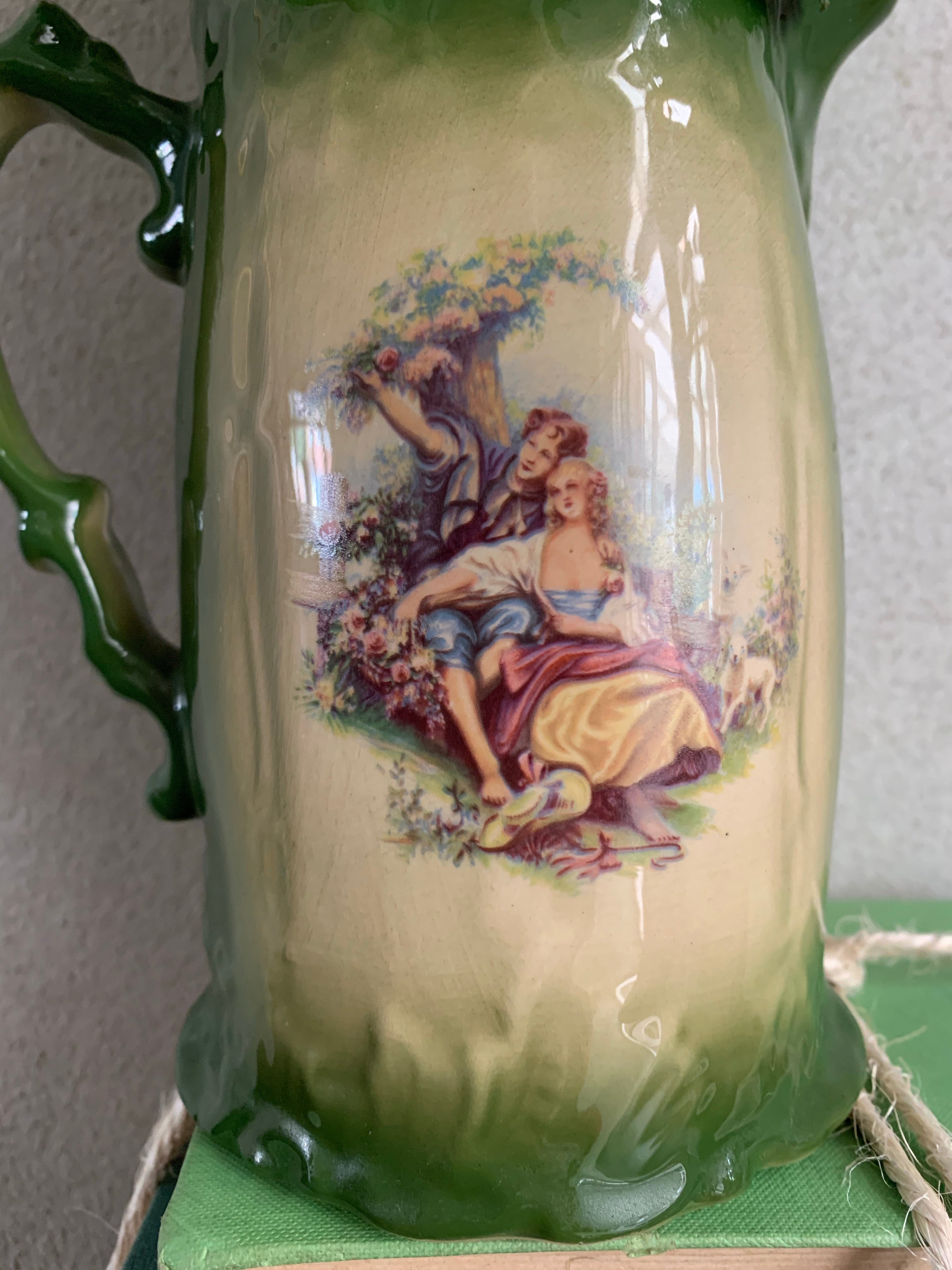 Staffordshire Ironstone Jug with Country Scene