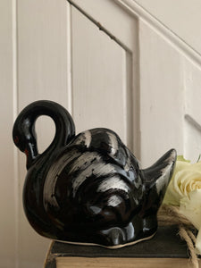 Small Black Ceramic Swan 1