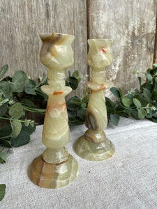 Pair of Alabaster Candlesticks
