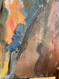 Gentleman with Glasses: French Oil on Canvas
