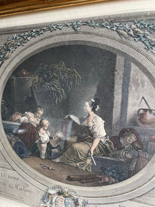 Pair of Antique French Engravings by Nicholas Delaunay