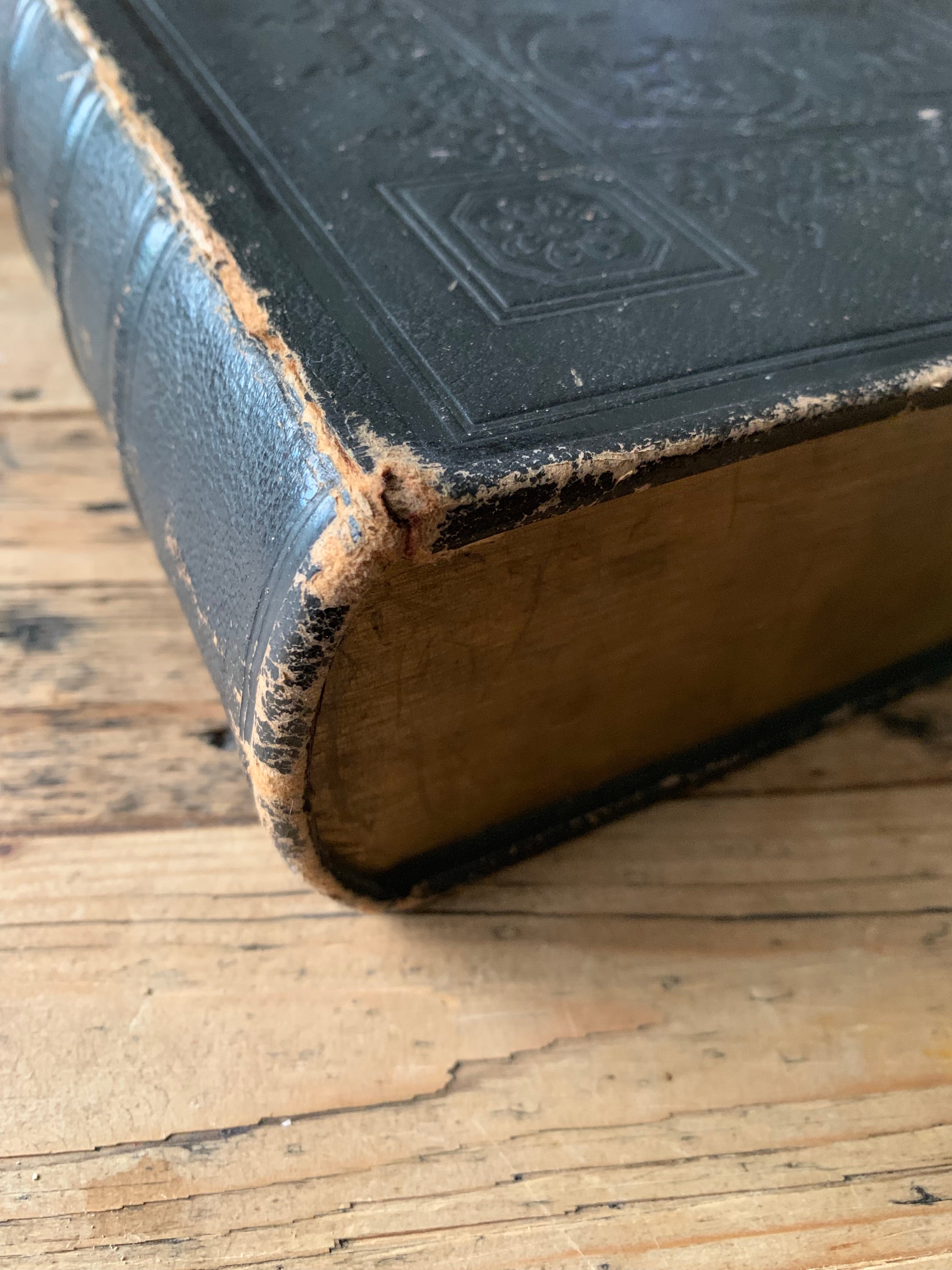 Large Antique Embossed Leather Bible