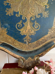 Large Blue and Gold Florentine Tray
