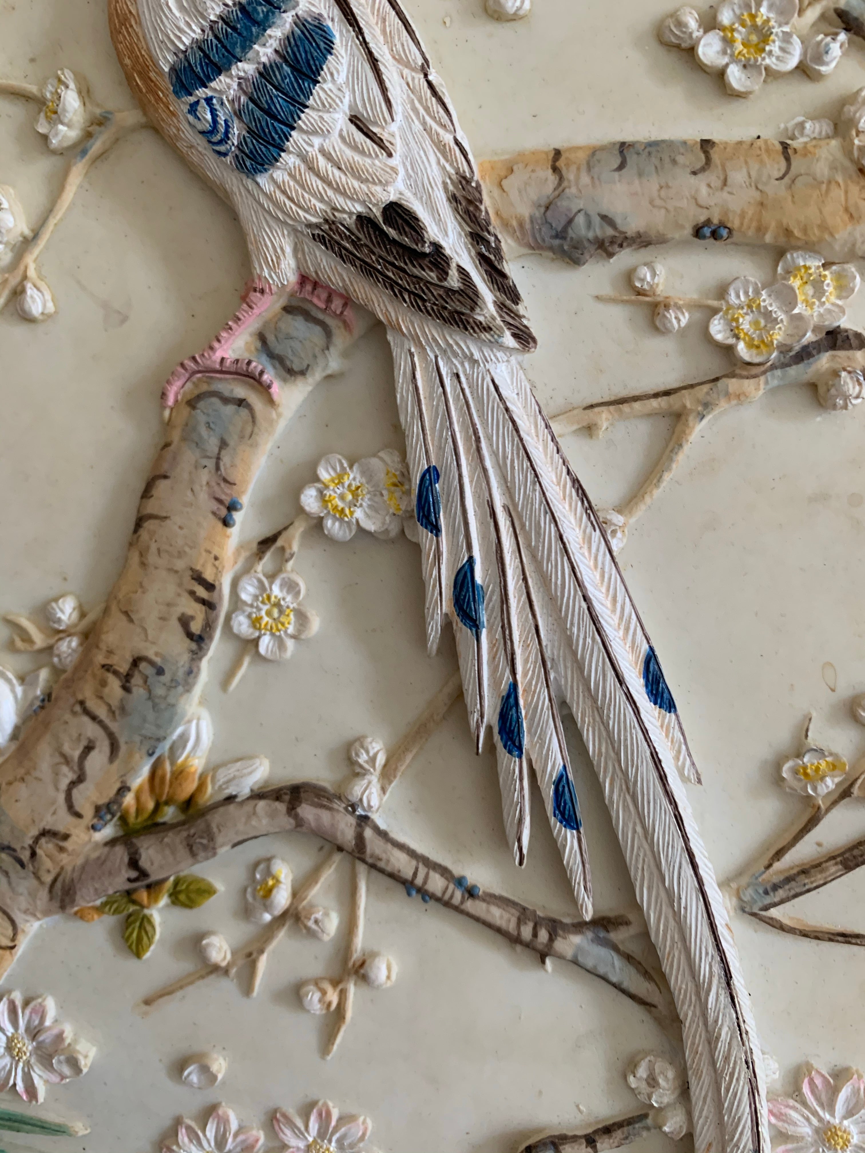 Vintage Plaster Relief of Birds
